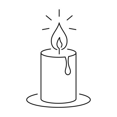 Yanan Mum Çizgisi çizimi sakinliği, odaklanmayı ve farkındalığı sembolize ediyor. Meditasyon, akıl sağlığı, iç huzur, terapi ve duygusal denge için minimalist çizgi sanatı kavramı