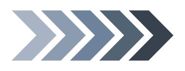 Soyut sağ yön okları gradyan çizimi ileri bakan katmanlı semboller, navigasyon kavramları için modern minimal geometrik tasarım, ilerleme akışı, iş yönü