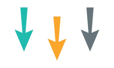 Down Arrows Modern Biçim Basit Renkli Yönlendirme Simgeleri Koleksiyonu Web Arayüzü Navigasyon Tasarımı UI UX UX Düğmeleri ve Noktaları