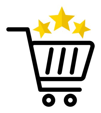Üç yıldızlı alışveriş arabası müşteri geri bildirim kavramı çevrimiçi mağaza kalitesi değerlendirmesi perakende satış memnuniyeti değerlendirme değerlendirme puanı ekommerce sembolü