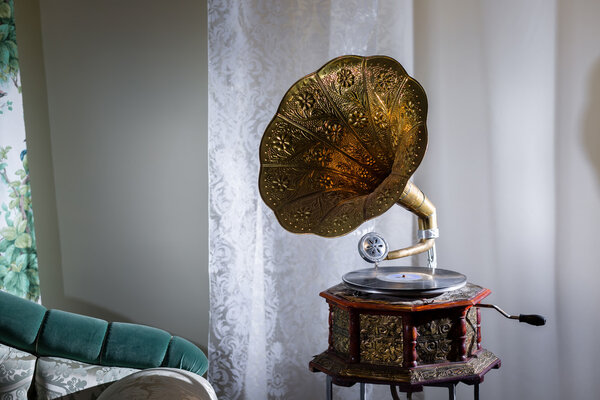 Gramophone in the interior Stock Picture