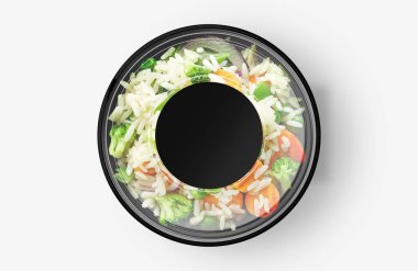 Pirinç Sebzeli Salata Yiyecek Konteynırı Yapıştırmalı