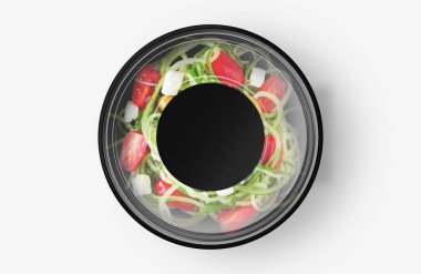 Çıkartmalı Peynirli Salata Yiyecek Konteynırı