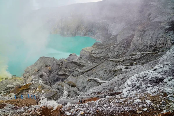 Ijen Volcano Active Volcano Indonesia Heart Volcano Bubbling Lava Only — Stock Photo, Image