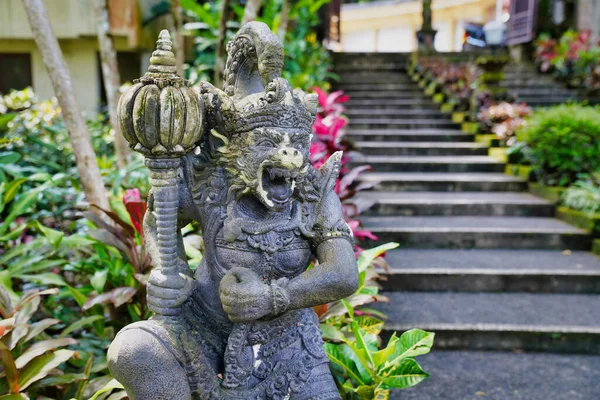 Ősi Majom Harcos Szobor Pura Gunung Kawi Sebatu Templom Bali — Stock Fotó