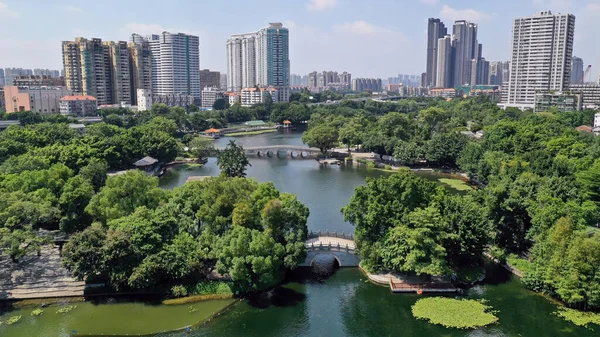 Guangzhou Çin Deki Liwan Gölü Parkının Üst Görüntüsü Telifsiz Stok Fotoğraflar