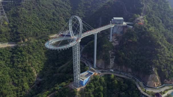 Skleněný Most Huangtengxia Číně Také Nazývaný Nebeská Brána Vzhled Mostu — Stock video