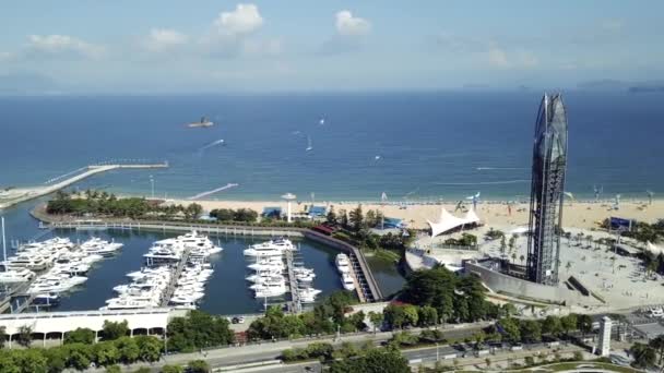 Dameisha Beach Jest Jedną Największych Plaż Shenzhen Chiny Znajduje Się — Wideo stockowe