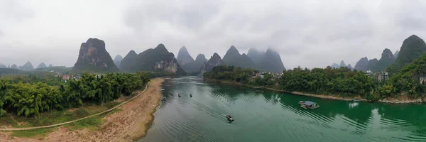 Karszt Dombok Yulong Folyón Yangshuo Megye Kína — Stock Fotó