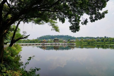 Guangdong 'un Zhaoqing şehrindeki 7 yıldızlı mağara parkı, Star Lake ve Seven Peaks' in merkezleri.  