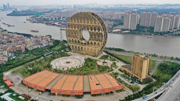 Guangzhou Yuan Het Hoogste Cirkelvormige Gebouw Ter Wereld Enorme Donut — Stockfoto