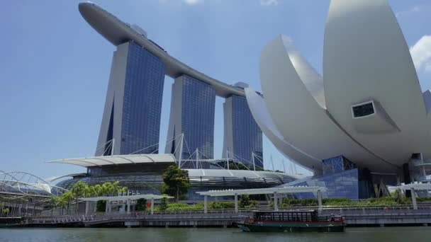Marina Bay Egy Öböl Található Központi Részén Szingapúr Körülvéve Négy — Stock videók