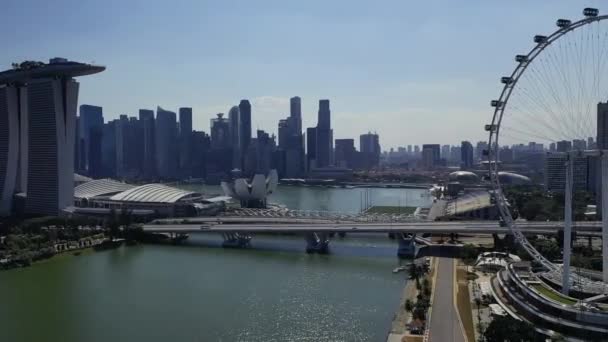 Marina Bay Záliv Nachází Centrální Části Singapuru Obklopen Čtyřmi Dalšími — Stock video