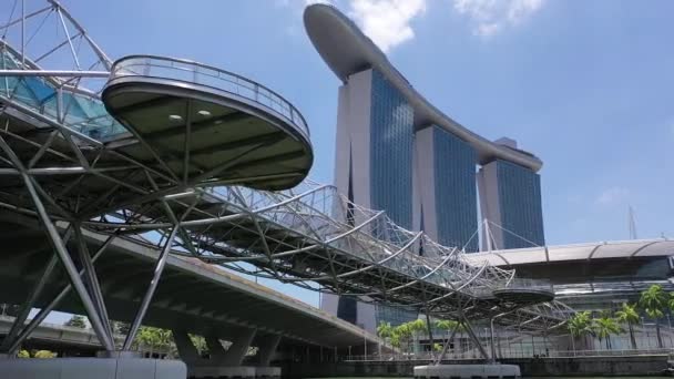 Marina Bay Adalah Sebuah Teluk Yang Terletak Bagian Tengah Singapura — Stok Video