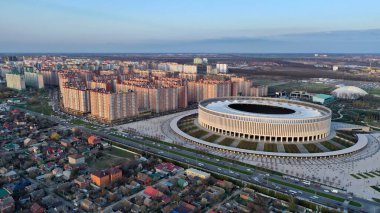 Krasnodar şehir parkının en üst görüntüsü. Galitskogo Parkı