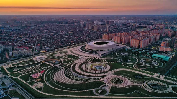 Закат Над Городом Краснодаром — стоковое фото