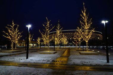 Gece Kar Parkı. Galitskogo Parkı. Krasnodar