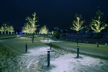 Gece Kar Parkı. Galitskogo Parkı. Krasnodar