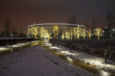 Gece Kar Parkı. Galitskogo Parkı. Krasnodar