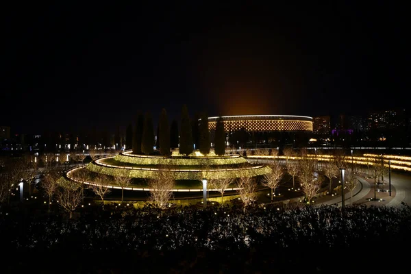 Noční Park Galitskogo Krasnodaru — Stock fotografie