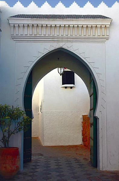 Traditionele Ambachtelijke Deur Marokko — Stockfoto