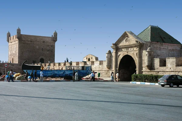 Arsitektur Portugis Lama Essaouira Maroko — Stok Foto