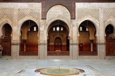 Fas 'taki Fez' den Medersa Bou Inania