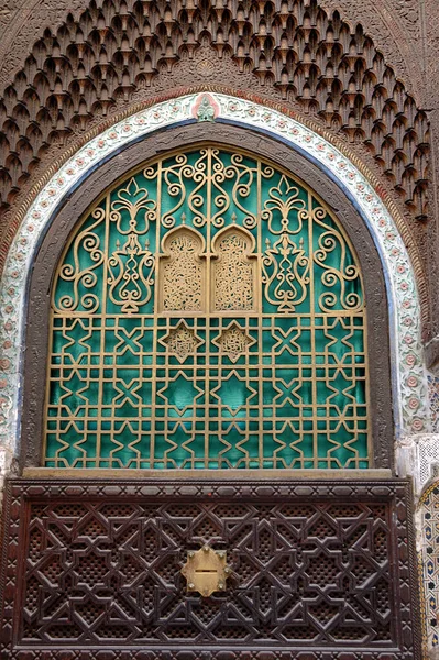 Janela Tradicional Artesanal Marrocos — Fotografia de Stock
