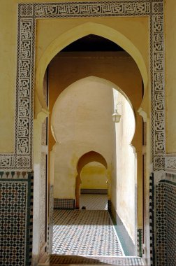 Fas 'taki eski Meknes kasabasının mimarisi.