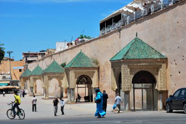 Fas 'taki eski Meknes kasabasının mimarisi.