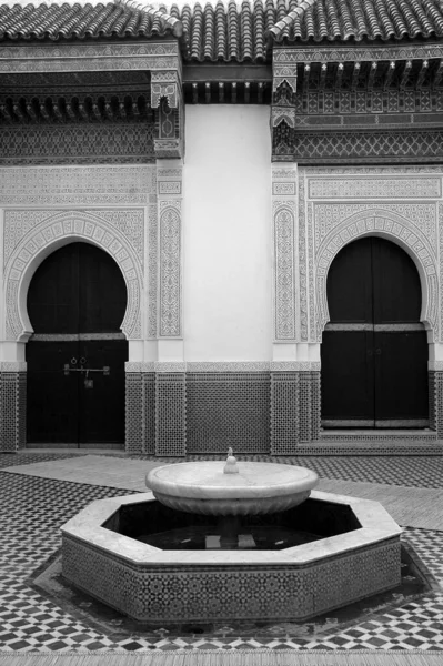 Interior Kasbah Marrocos Preto Branco — Fotografia de Stock