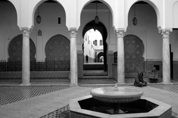 Interior Kasbah Marruecos Blanco Negro — Foto de Stock