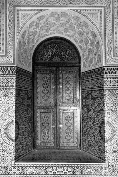 Interior Kasbah Marruecos Blanco Negro — Foto de Stock