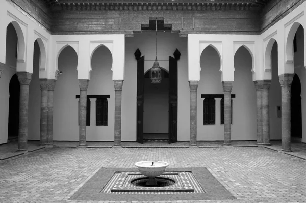 Intérieur Kasbah Maroc Noir Blanc — Photo