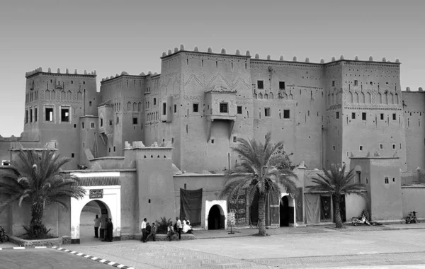 Kasbah Του Ouarzazate Στο Μαρόκο Μαύρο Και Άσπρο — Φωτογραφία Αρχείου