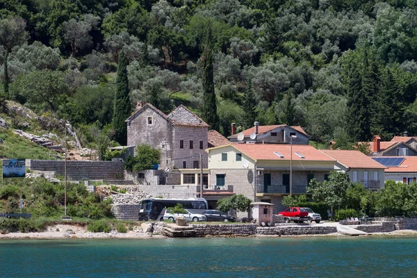 Černá Hora Bay Kotor Pohled Jachty — Stock fotografie