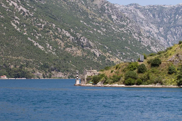 Черногорский Залив Котор Вид Яхты — стоковое фото