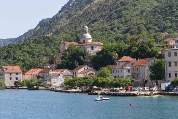 Montenegro Bay Kotor Utsikt Från Båten — Stockfoto