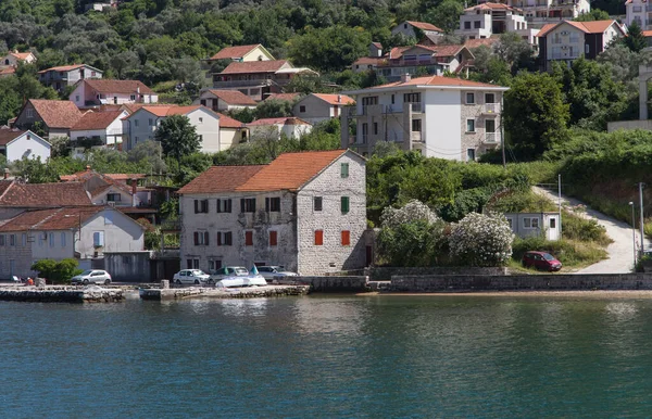 Montenegro Bay Kotor Utsikt Från Båten — Stockfoto