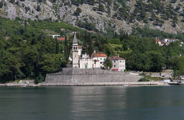 Montenegro Bay Kotor Vista Iate — Fotografia de Stock