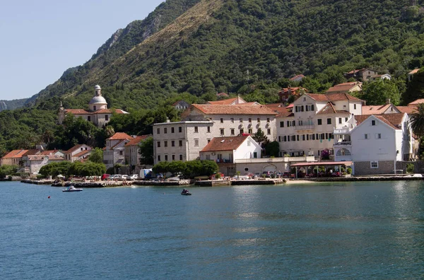 Montenegro Bay Kotor Utsikt Från Båten — Stockfoto