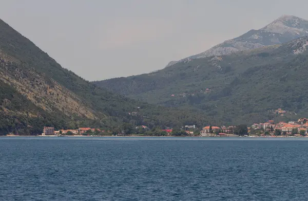 Montenegro Bay Kotor Vista Iate — Fotografia de Stock