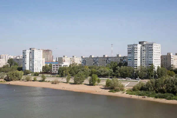 Rússia Sibéria Omsk Metro Vista Ponte Rio Irtysh — Fotografia de Stock