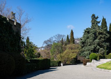 Vorontsov Şatosu 'nun girişindeki eski park.