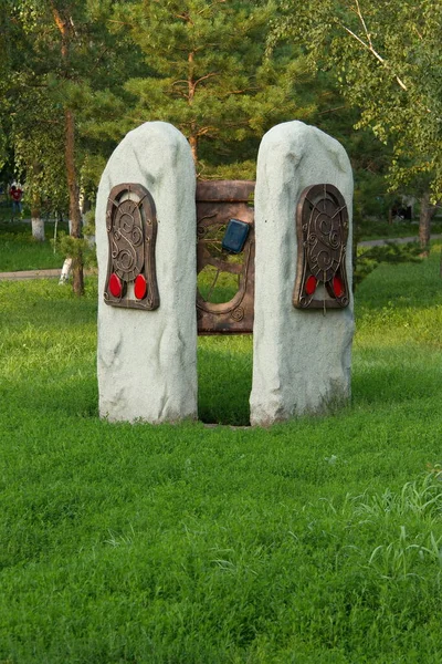 Красивая Скульптура Старом Парке Города Кокшетау Республики Казахстан — стоковое фото