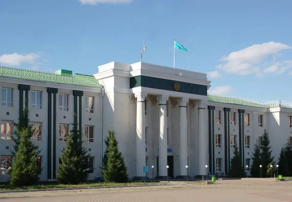 Krásný Výhled Budovy Centru Města Kokshetau Republiky Kazachstán — Stock fotografie