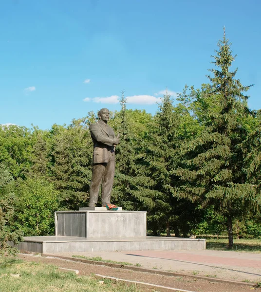 Monumento Vladimir Ilyich Lenin Velho Parque Cidade Kokshetau República Cazaquistão — Fotografia de Stock