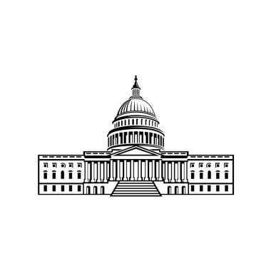 Capitol building washington DC vector illustration isolated, joe biden elected as president building clipart