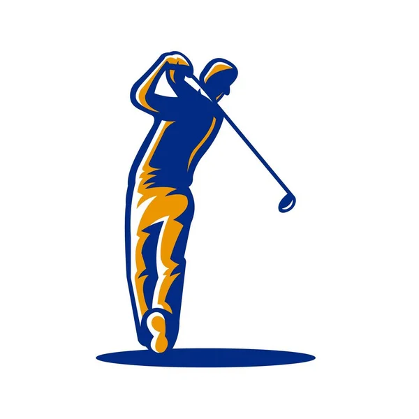 Golfista Swing Stick Vector Imagen Aislada — Vector de stock