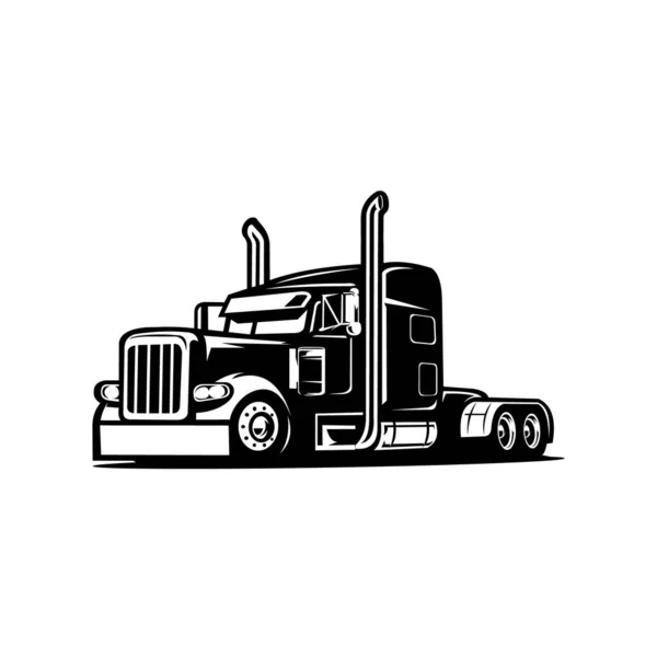 Truck Silhouette Semi Truck Images Semi Trailer Vector Image Illustration — Stock Vector